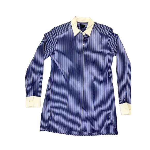 Theory Women’s Striped Button Up Shirt, Blue/Red Size Small, Workwear, Business - Picture 1 of 10